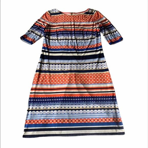 Eliza J Geometric Striped Shift Dress Size 4 - Picture 1 of 4